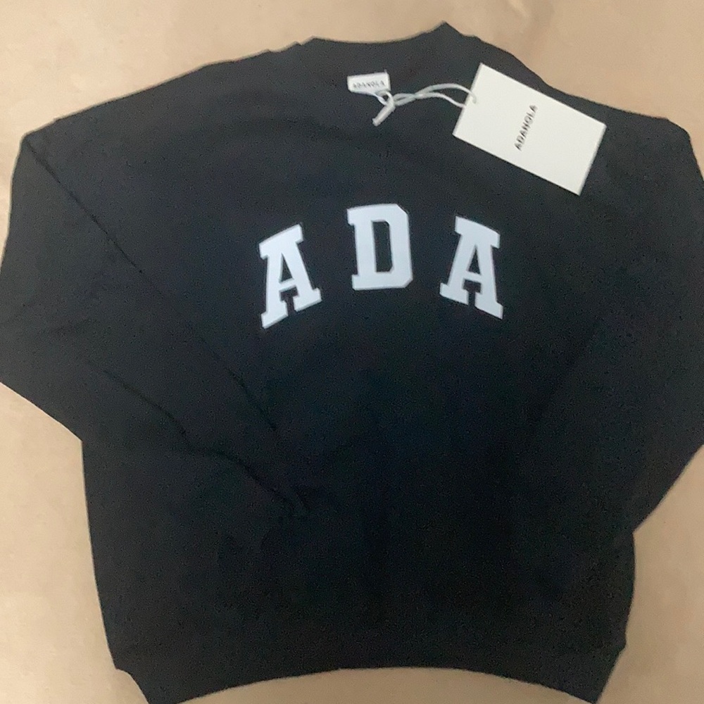 Adanola Retro ADA Logo Crewneck sweatshirt Black designer oversized sweatshirt